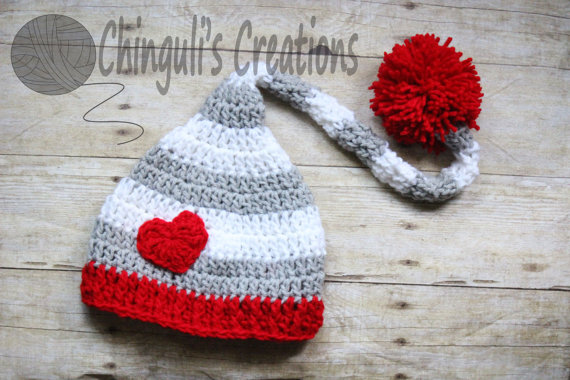 Baby Knit Heart Hat