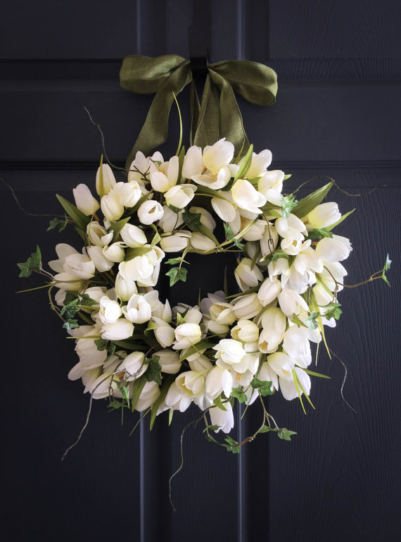 White Tulip Wreath