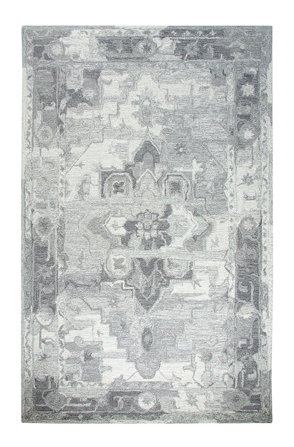 Grey & White Traditional Rug