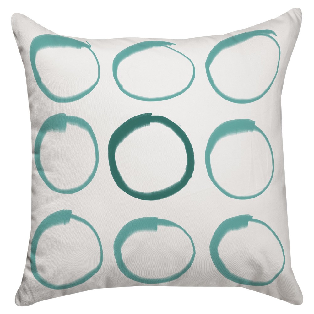 Teal Circle Zen Pillow