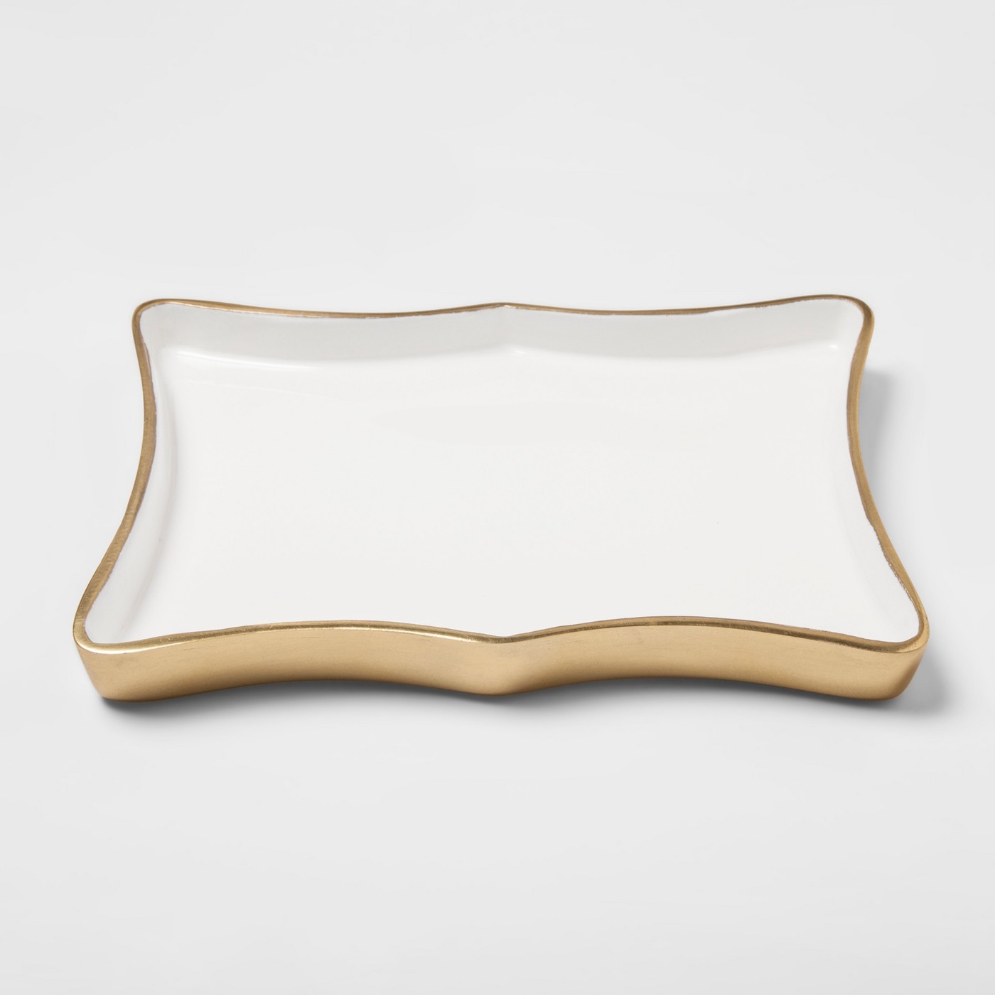 White and gold Tray