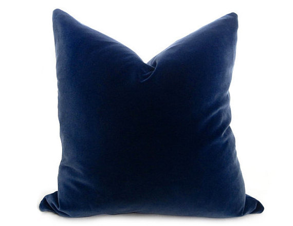 Velvet Navy throw Pillow