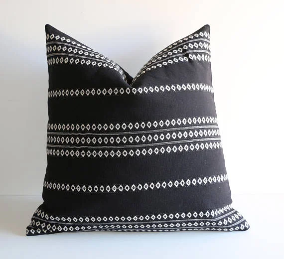 Black Print Throw Pillow