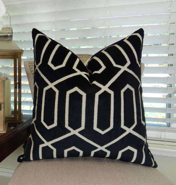 Black Geo Throw Pillow