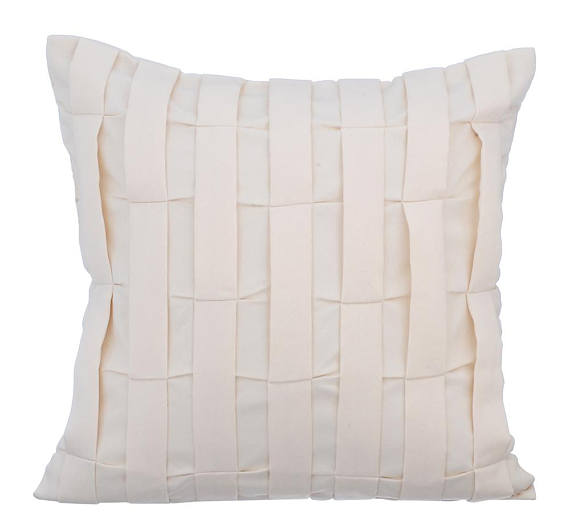 Cream Textured throw Pillow