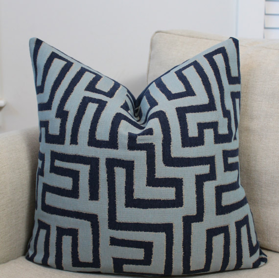 Navy throw pillow