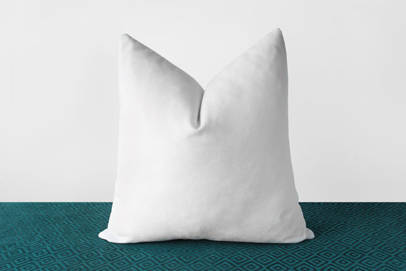 White Velvet Throw Pillow