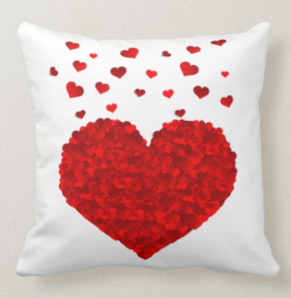 Heart throw pillow