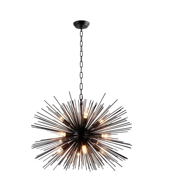 12-Light Black Sputnik Chandelier