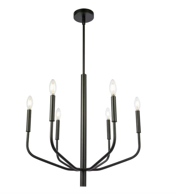 Eleanor 6-Light Matte Black Chandelier 