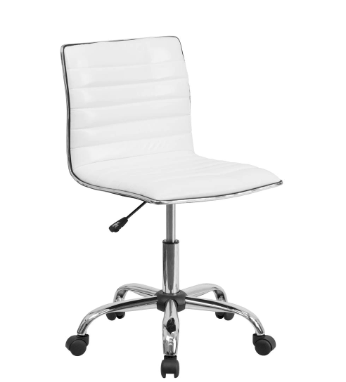 White Vinyl Task Chair with Swivel