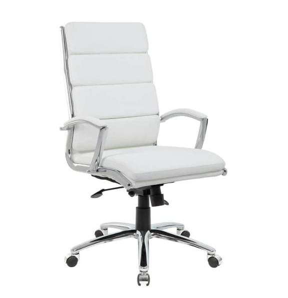 White Faux Leather Executive Chair