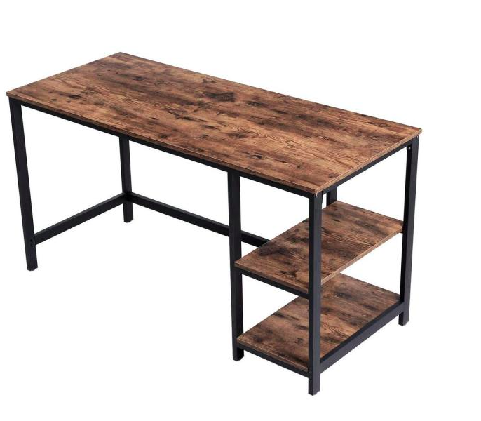 Hover Image to Zoom Exclusive 55 in. W Brown Industrial Writing Desk Computer Table 