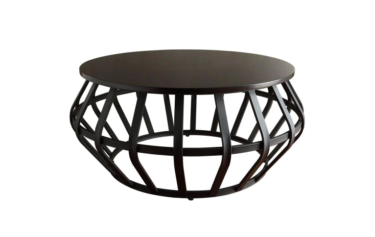 Hover Image to Zoom Pollard 36 in. Black Medium Round Wood Coffee Table