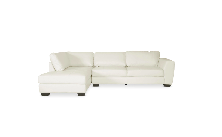 Hover Image to Zoom Orland 2-Piece White Faux Leather 4-Seater L-Shaped Left-Facing Chaise Sectional Sofa
