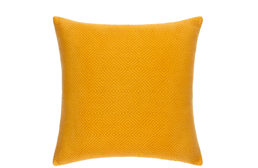 Mustard Solid Hand Woven Texture Polyester Fill 
