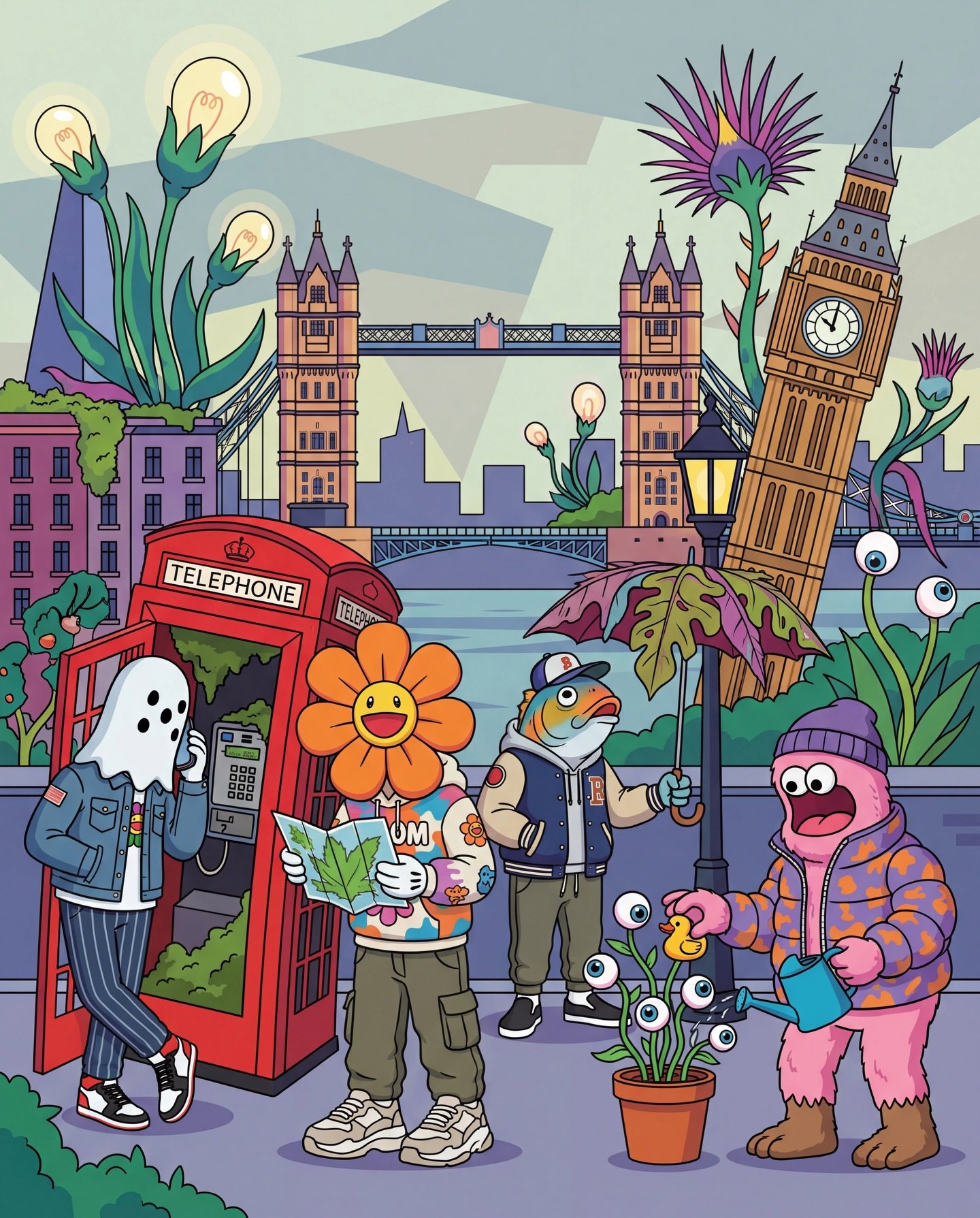 When the crew has been set loose in London and is in search of a good jacket potato 

2026

#KenKelleher #Anchorball #BeMyRide #FacesOfDavid #ContemporaryArt #ModernSculpture #PopArt #PostPop #ConceptualArt #SculptureArt #FormalSculpture #ArtCollecti