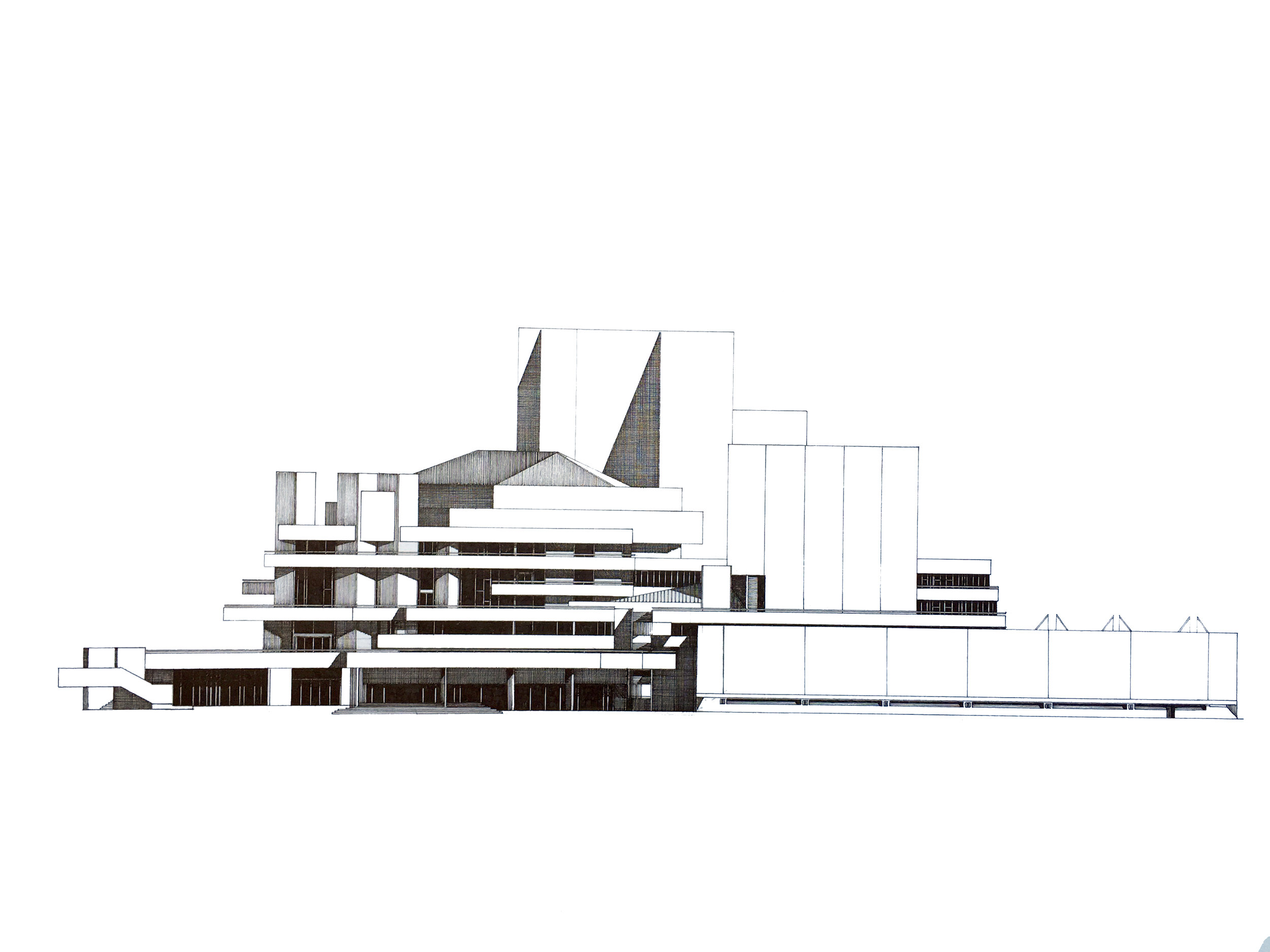  National Theatre. London  West Elevation 