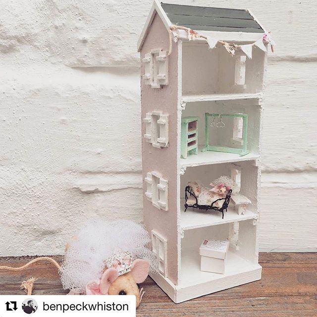 I don't know when I've been so completely speechless! @benpeckwhiston has created a miniature of Lula Kate and Eliza's dollhouse &quot;Pink House&quot; as a gift for Lula Kate ...along with a tiny tiny #elizathemouse&trade;  We can't wait for it to a