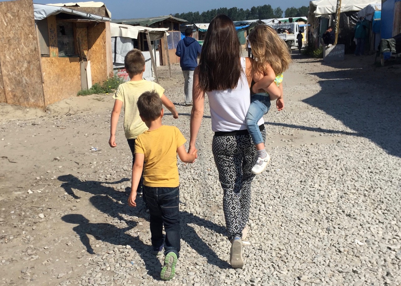 Heading into the Calais refugee camp