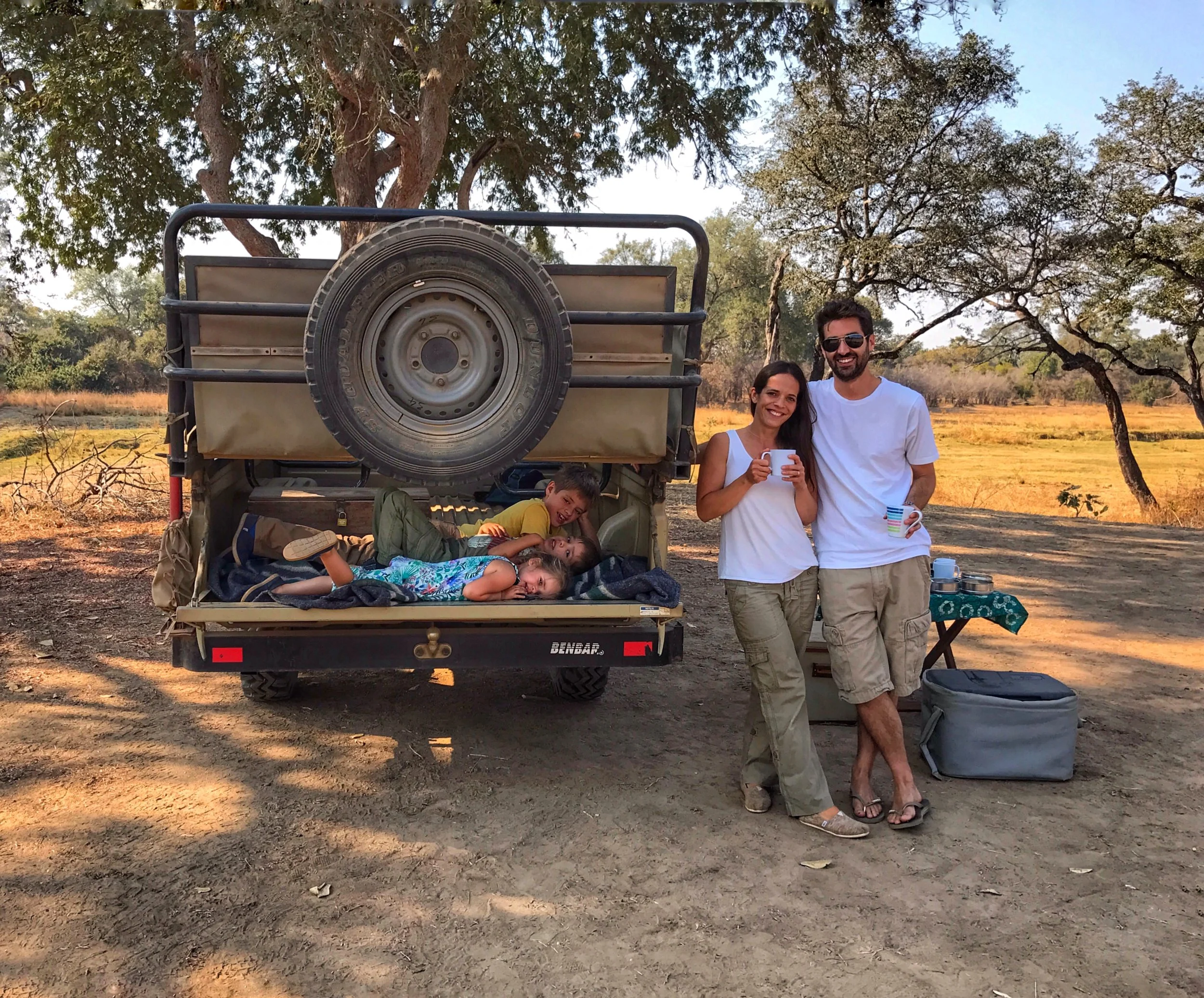 A rest stop during an amazing early morning safari in Zambia