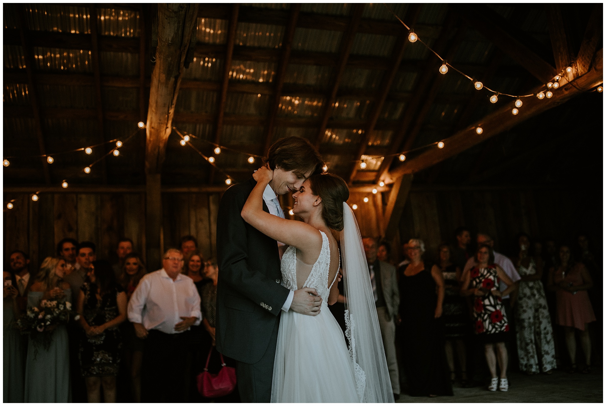 A photo of the first dance in the open barn at Estate 248 in Langley