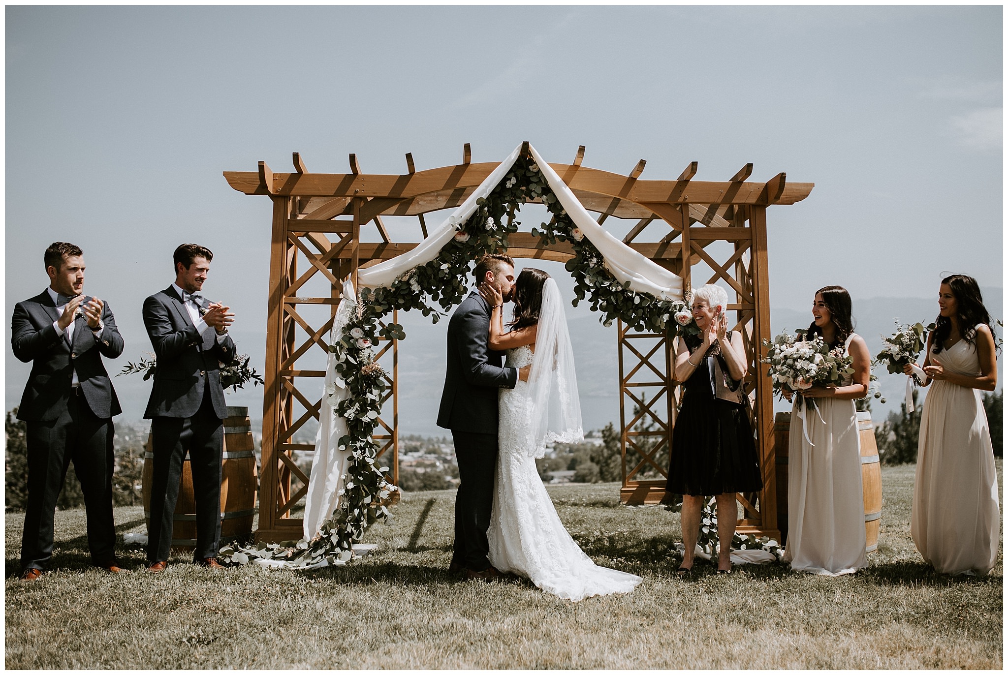 Wedding ceremony at Off The Grid Organic Winery 