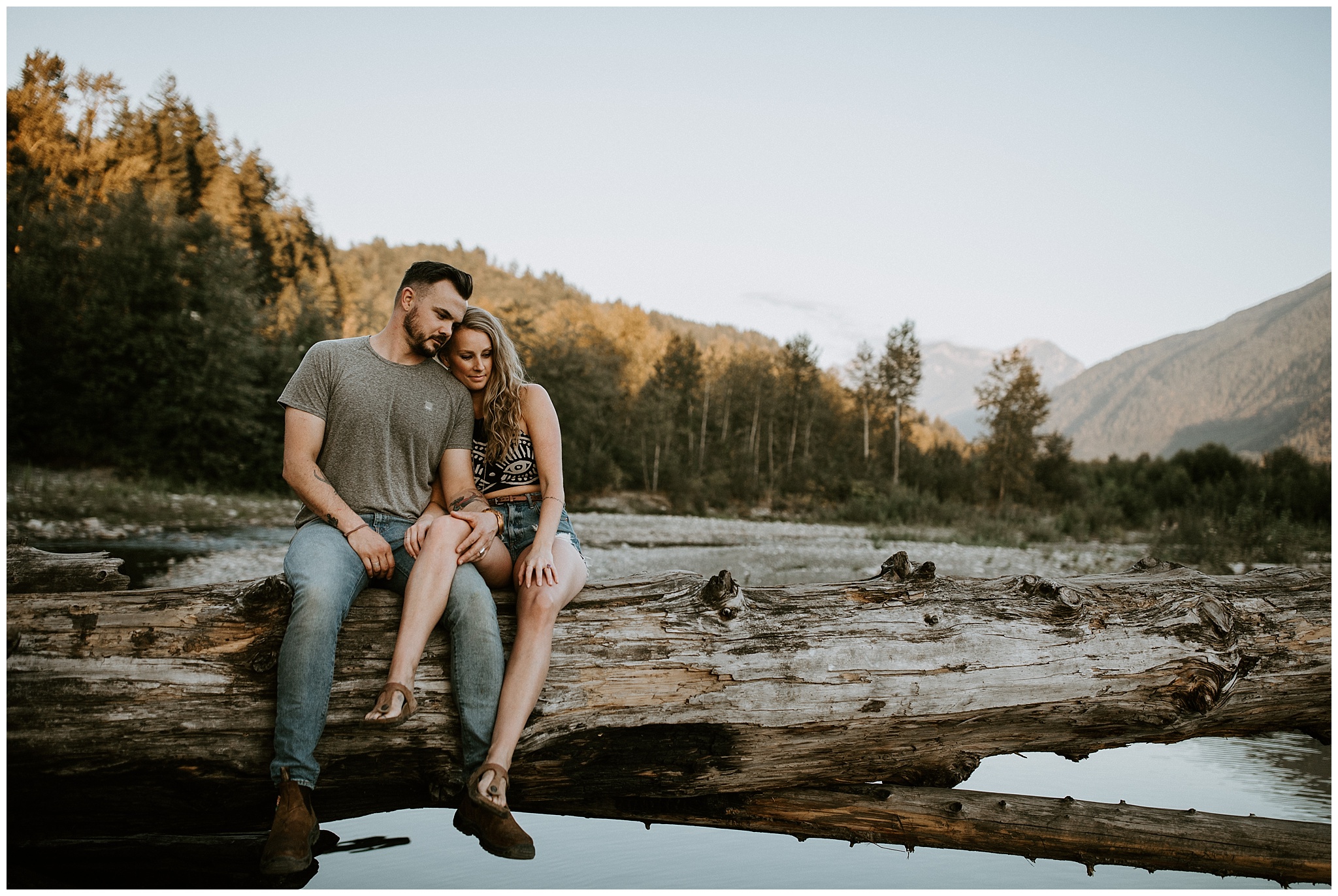 An engagement session on the Vedder River in Chilliwack