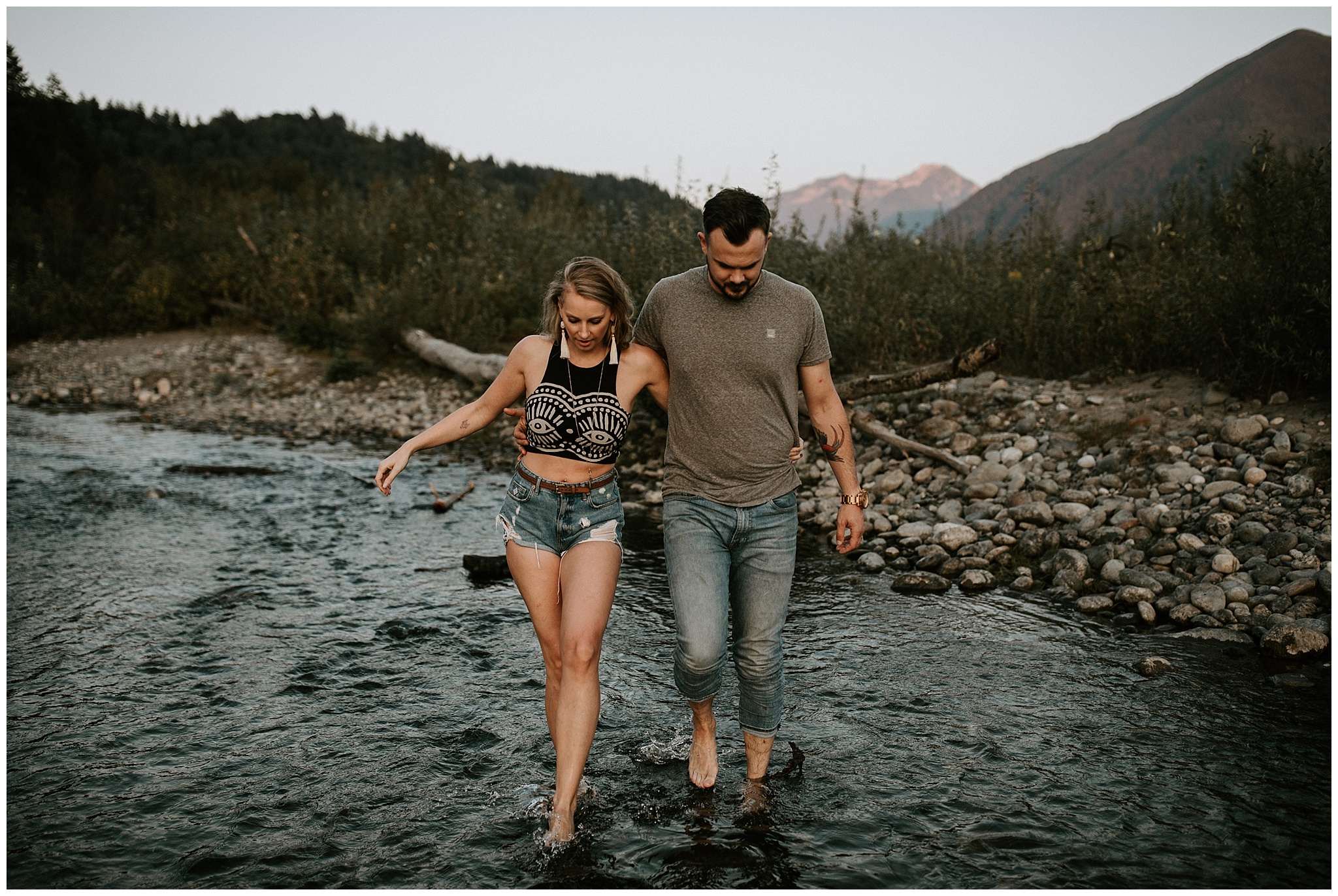 Engagement photos at the Vedder River in Chilliwack