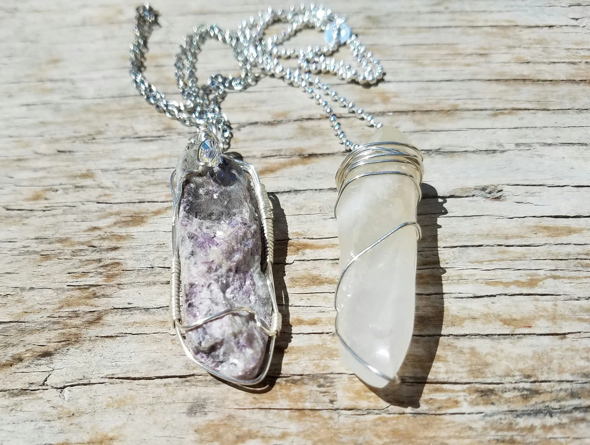 Crystal Necklaces with Sterling Silver
