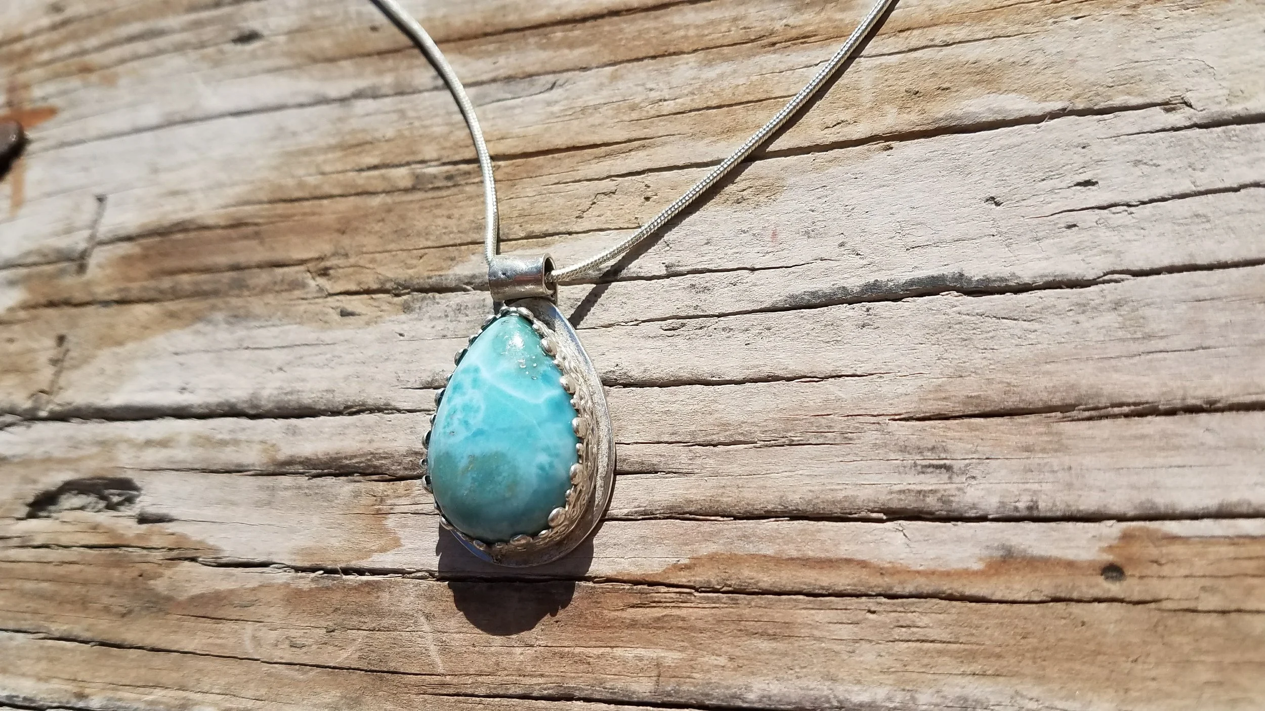 Larimar Sterling Silver Pendant