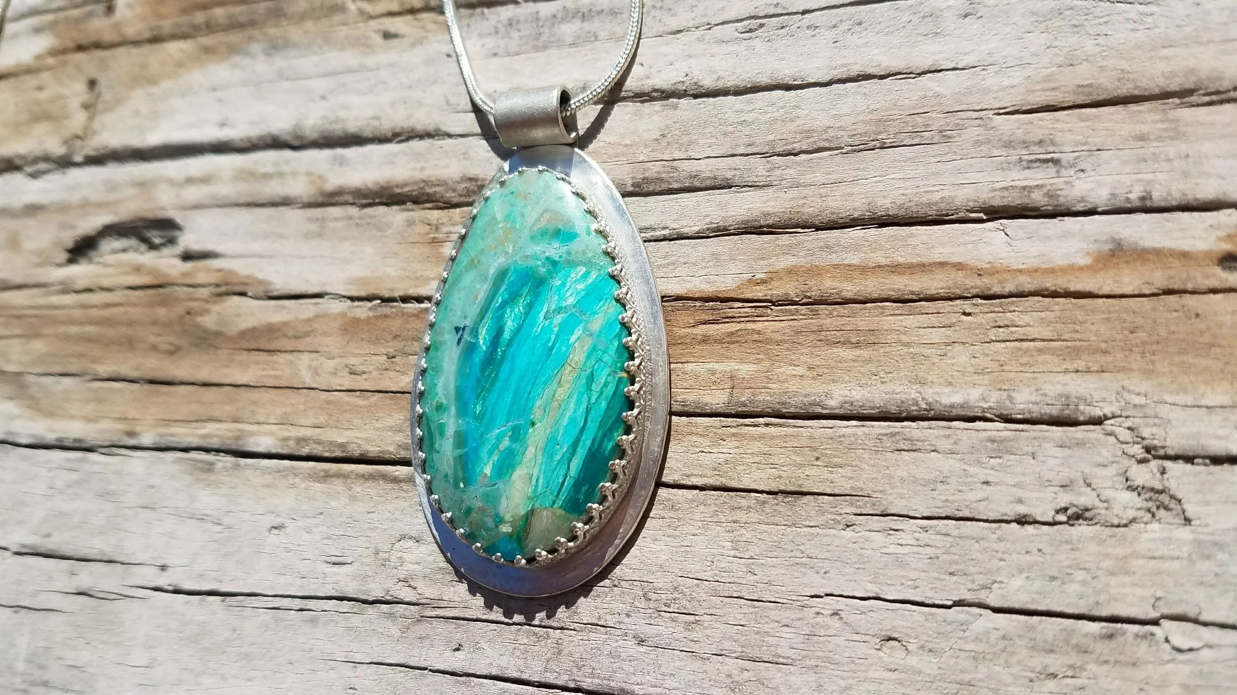 Peruvian Opal Sterling Silver Pendant