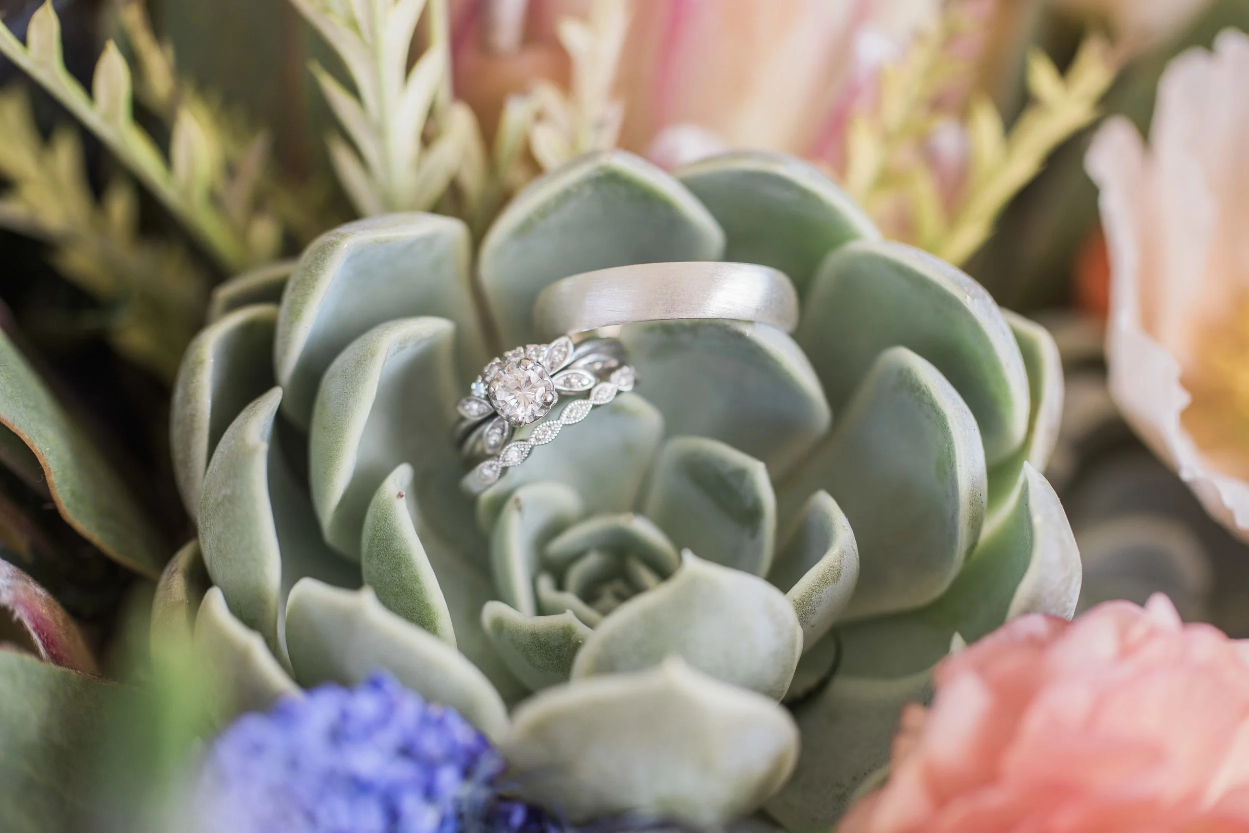 Rings in the bouquet