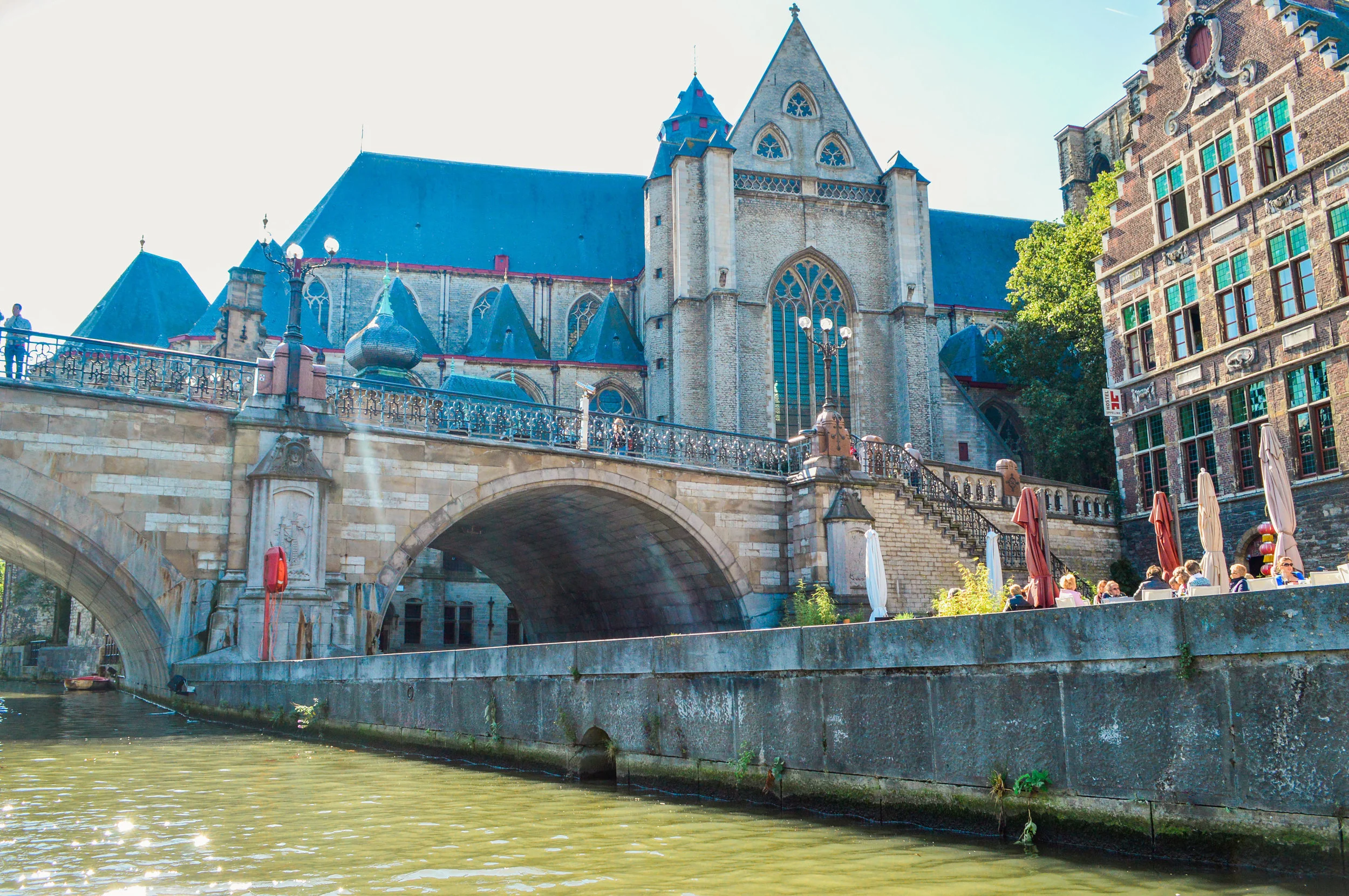 Leie River and one of the many bridges