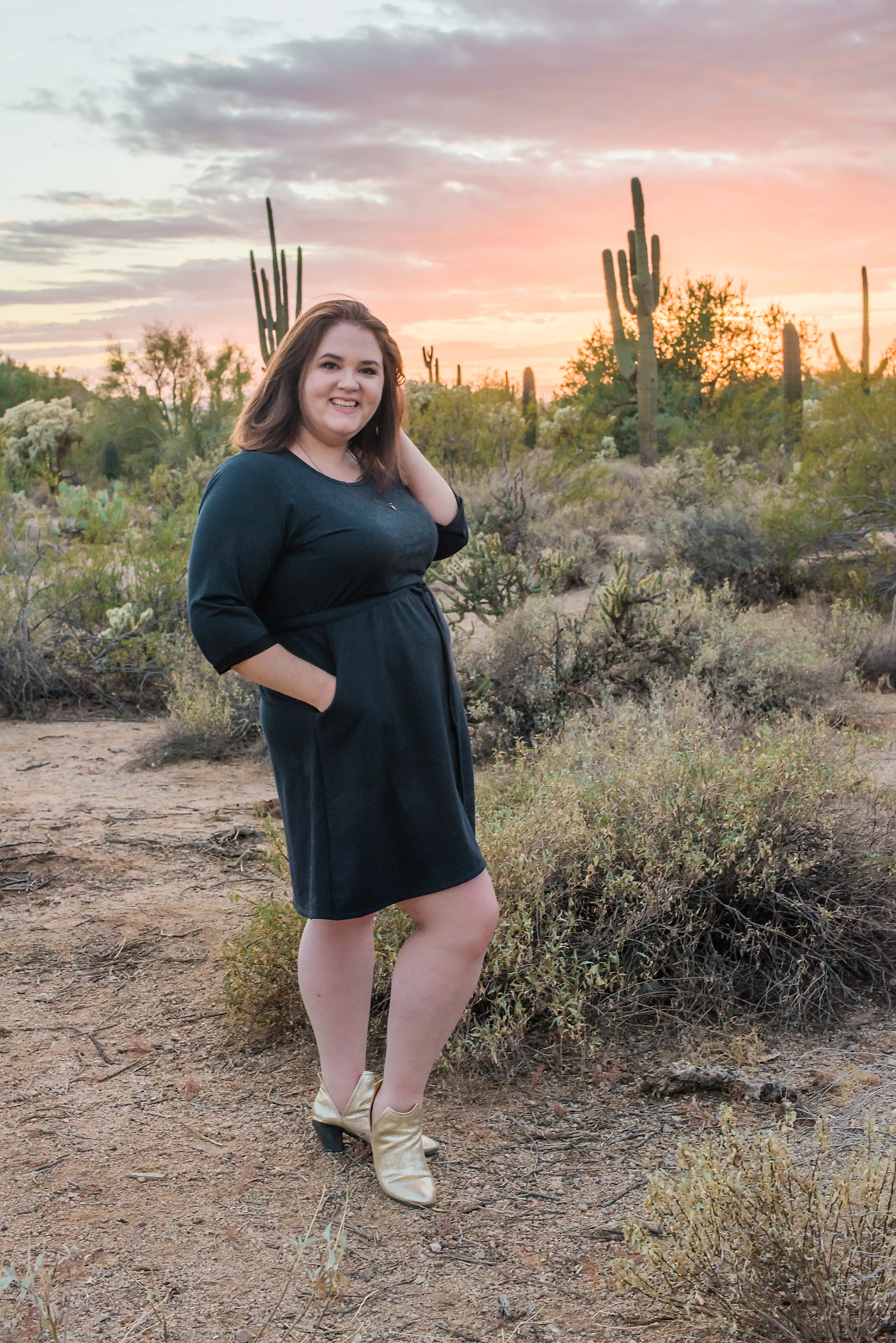 Gorgeous girl under a gorgeous sunset!