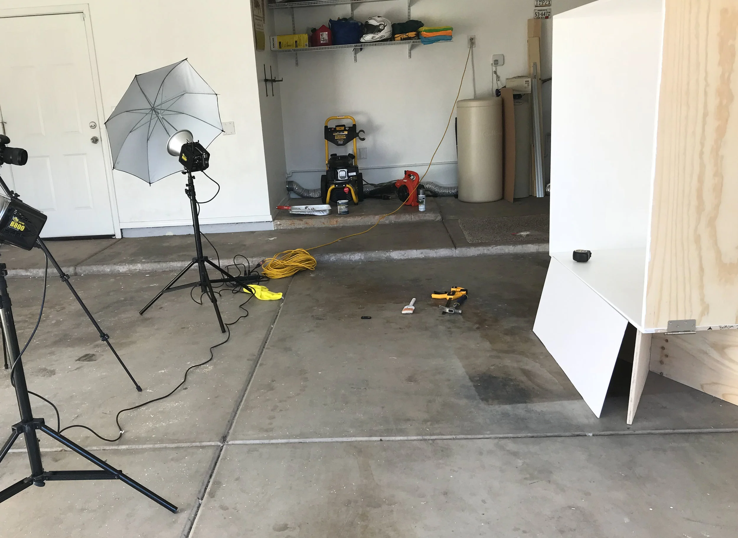 My set up in the garage to test it out!