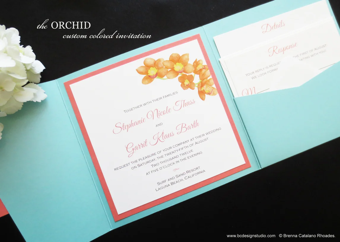 The Orchid Custom Colored Invitation