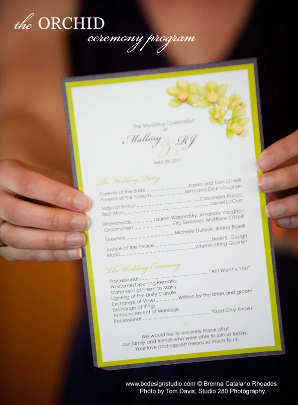Orchid Ceremony Program