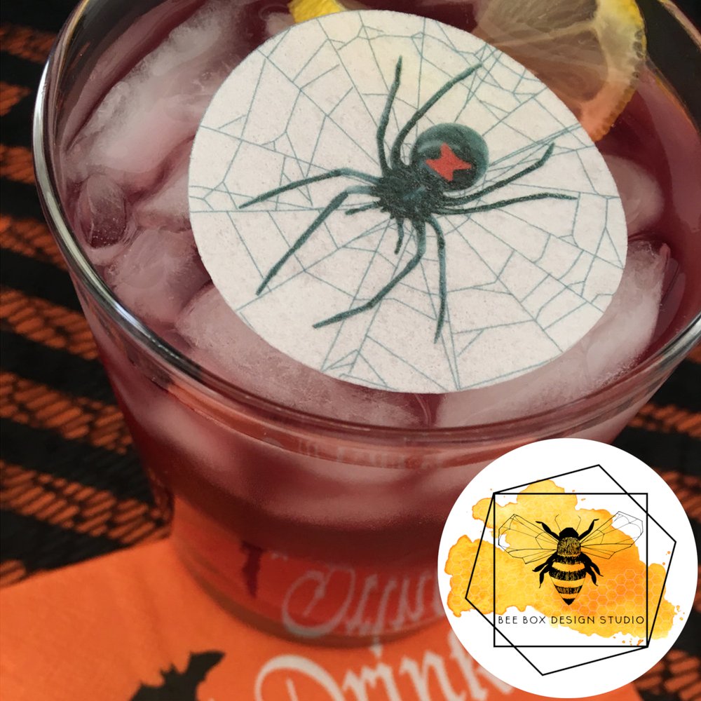 Edible Spider Drink Toppers — Bee Box Design Studio