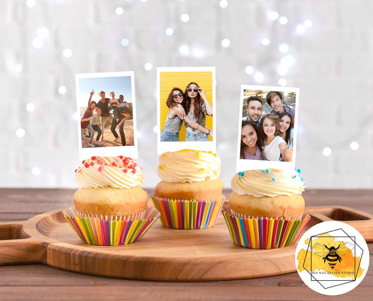 Edible Mini Photo Cupcake Toppers — Bee Box Design Studio