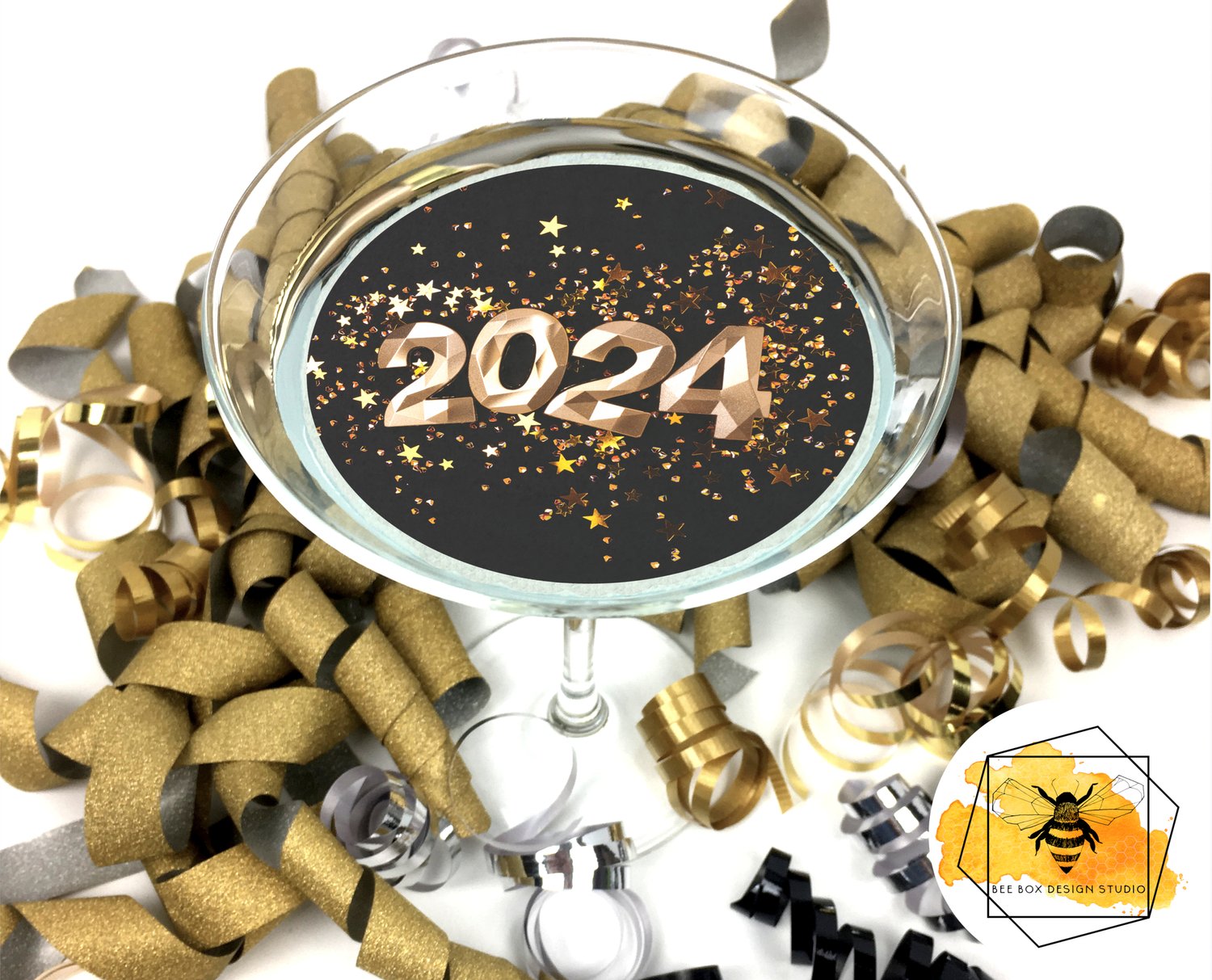 Edible New Year's Drink Toppers — Bee Box Design Studio