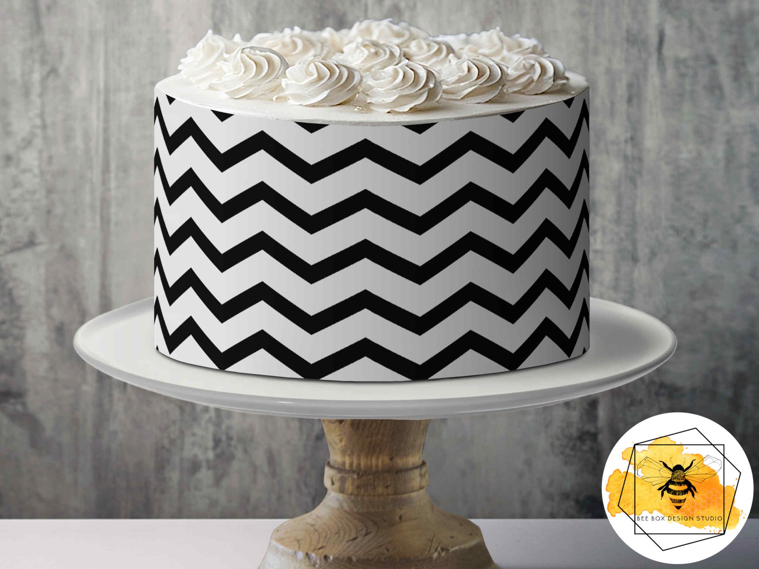 Edible Black and White Chevron