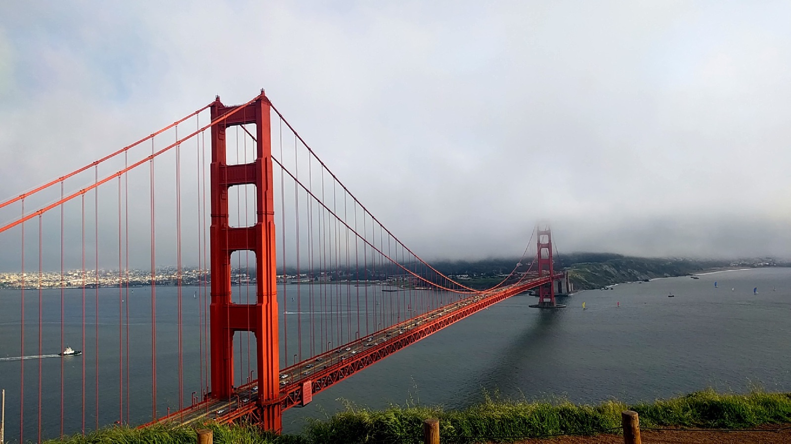  A photo of the Golden Gate Bridge taken by Iris' son. 