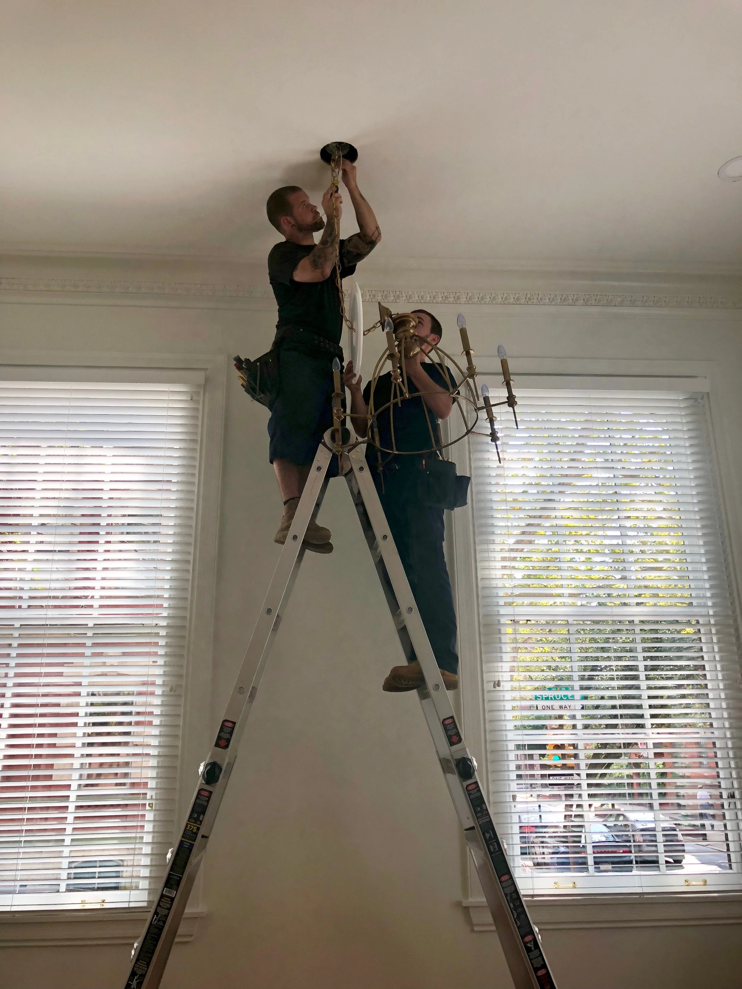 Some of our trades hard at work on our Philly brownstone project.