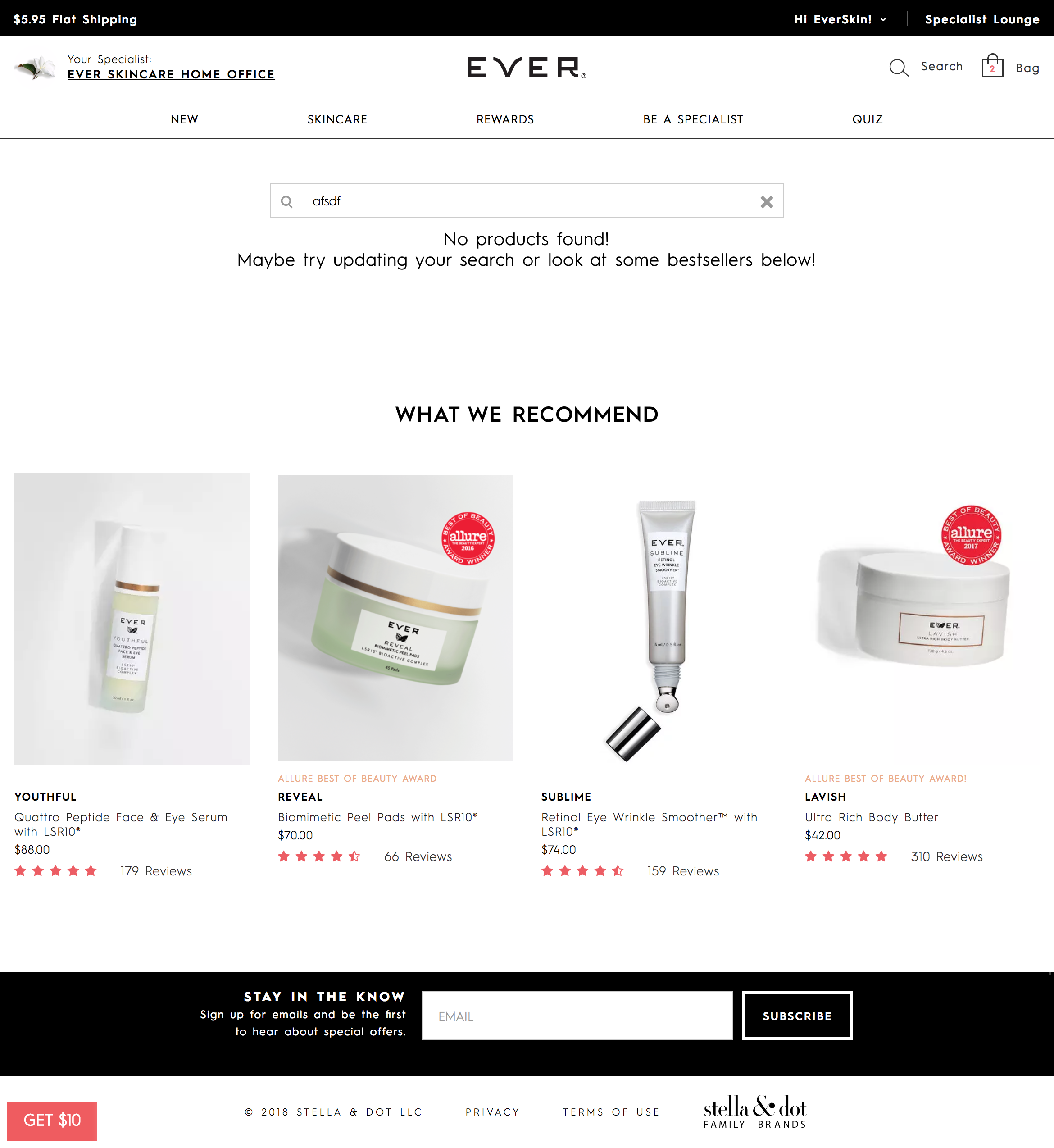 The upsell section on desktop for no search results.