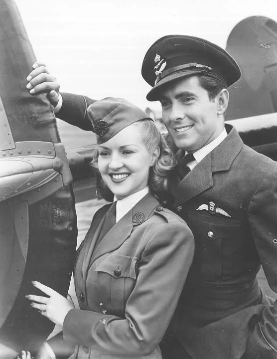 In his last film before entering the war A Yank in the R.A.F. with Betty Grable