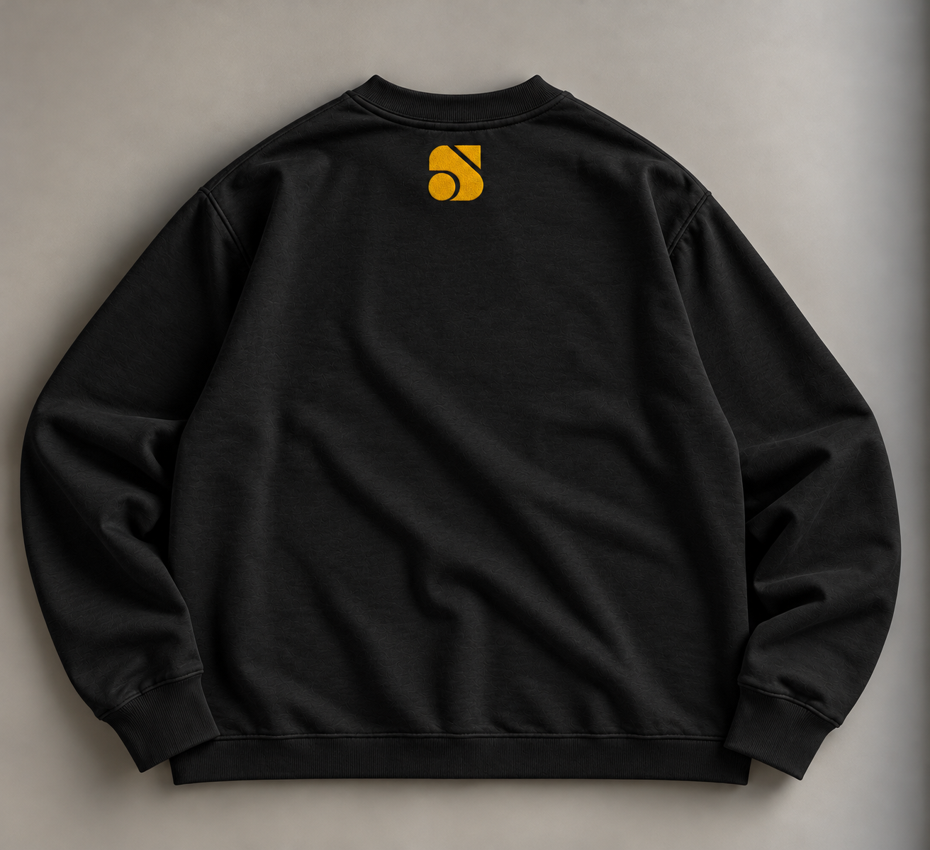 Mustard Geometric Logo Black Sweatshirt.png