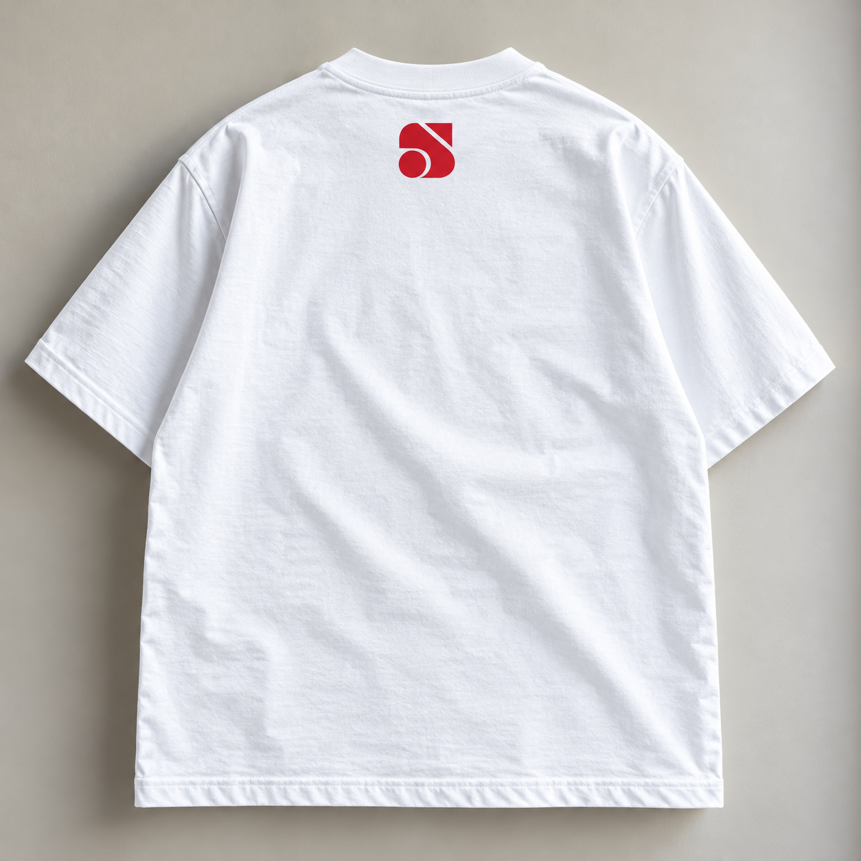 White T-Shirt Back with Red Logo.png