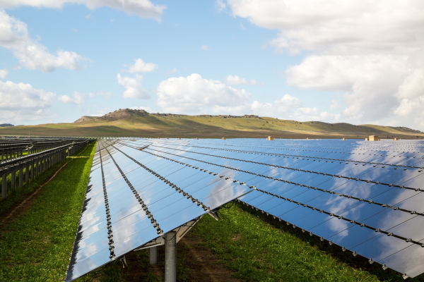 The completed solar array covering 3,500 acres