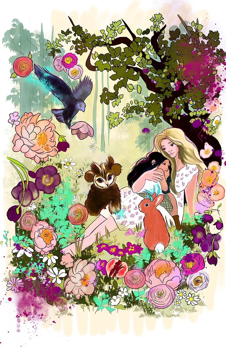 Dawn and Vivienne at the Edge of Faerie with Flops, Therese and Babs